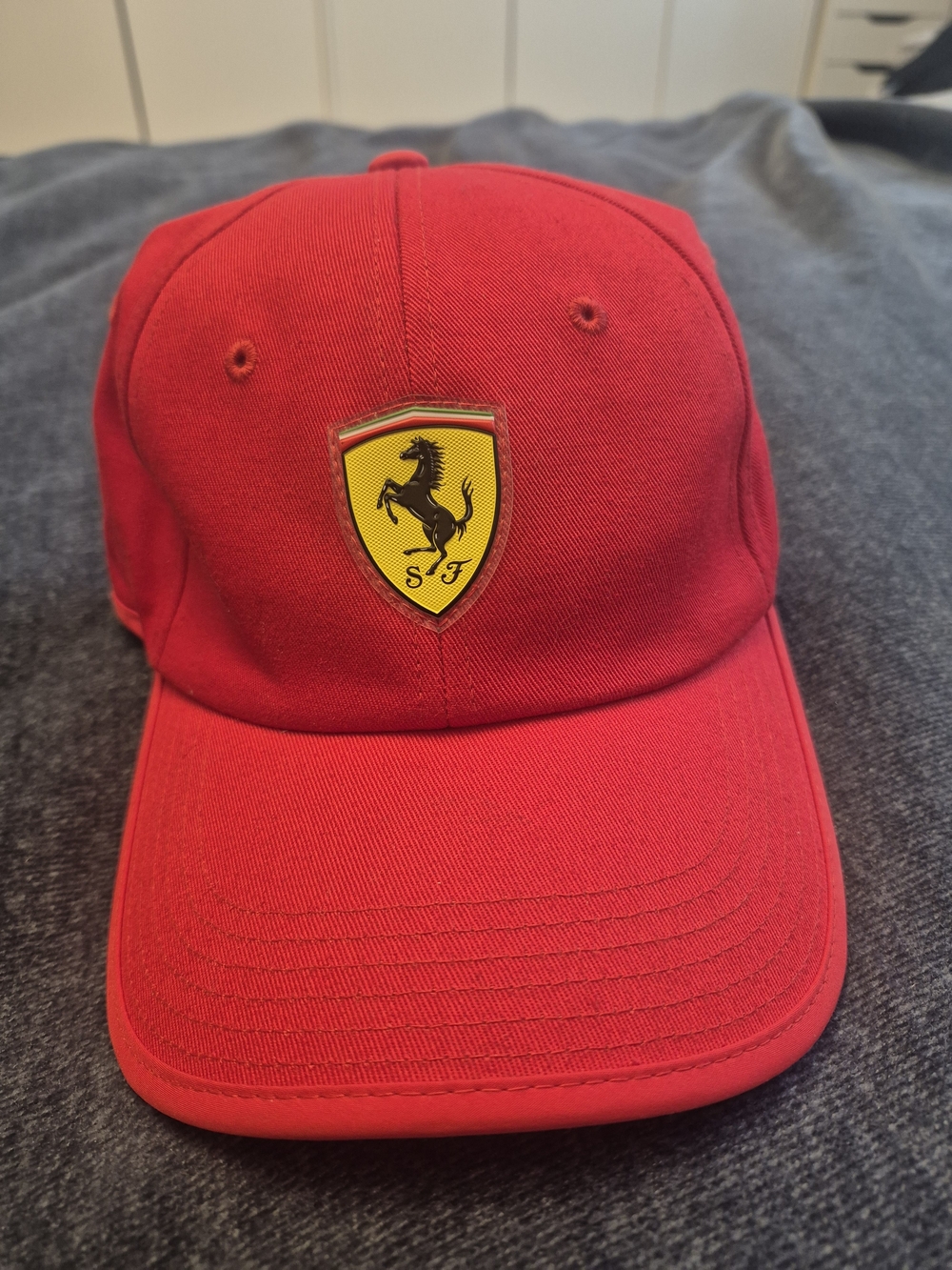 Puma X Ferrari Red Baseball Cap with Prancing Horse Shield